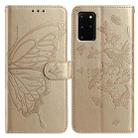 For Samsung Galaxy S20+ Butterfly Flutter Pattern Embossed Leather Phone Case(Gold) - 1
