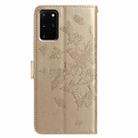 For Samsung Galaxy S20+ Butterfly Flutter Pattern Embossed Leather Phone Case(Gold) - 3