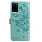 For Samsung Galaxy S20+ Butterfly Flutter Pattern Embossed Leather Phone Case(Green) - 3