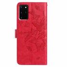 For Samsung Galaxy S20+ Butterfly Flutter Pattern Embossed Leather Phone Case(Red) - 3
