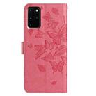 For Samsung Galaxy S20+ Butterfly Flutter Pattern Embossed Leather Phone Case(Rose Red) - 3