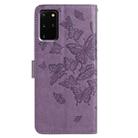 For Samsung Galaxy S20+ Butterfly Flutter Pattern Embossed Leather Phone Case(Purple) - 3