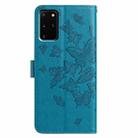 For Samsung Galaxy S20+ Butterfly Flutter Pattern Embossed Leather Phone Case(Blue) - 3