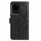 For Samsung Galaxy S20 Ultra Butterfly Flutter Pattern Embossed Leather Phone Case(Black) - 3