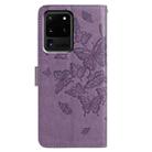 For Samsung Galaxy S20 Ultra Butterfly Flutter Pattern Embossed Leather Phone Case(Purple) - 3
