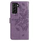 For Samsung Galaxy S21+ 5G Butterfly Flutter Pattern Embossed Leather Phone Case(Purple) - 3