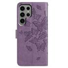 For Samsung Galaxy S22 Ultra 5G Butterfly Flutter Pattern Embossed Leather Phone Case(Purple) - 3