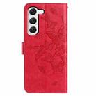For Samsung Galaxy S23 5G Butterfly Flutter Pattern Embossed Leather Phone Case(Red) - 3