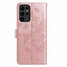For Samsung Galaxy S23 Ultra 5G Butterfly Flutter Pattern Embossed Leather Phone Case(Rose Gold) - 3