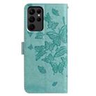 For Samsung Galaxy S23 Ultra 5G Butterfly Flutter Pattern Embossed Leather Phone Case(Green) - 3
