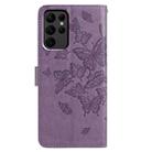 For Samsung Galaxy S23 Ultra 5G Butterfly Flutter Pattern Embossed Leather Phone Case(Purple) - 3