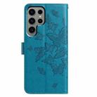 For Samsung Galaxy S24 Ultra 5G Butterfly Flutter Pattern Embossed Leather Phone Case(Blue) - 3