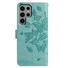 For Samsung Galaxy S24 Ultra 5G Butterfly Flutter Pattern Embossed Leather Phone Case(Green) - 3