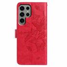 For Samsung Galaxy S24 Ultra 5G Butterfly Flutter Pattern Embossed Leather Phone Case(Red) - 3