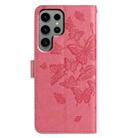 For Samsung Galaxy S24 Ultra 5G Butterfly Flutter Pattern Embossed Leather Phone Case(Rose Red) - 3