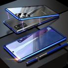 For Samsung Galaxy Note20 Shockproof Single-sided Tempered Glass Magnetic Attraction Case with Black Camera Lens Protector Cover(Blue) - 1