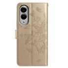 For Samsung Galaxy S25 Edge 5G Butterfly Flutter Pattern Embossed Leather Phone Case(Gold) - 3