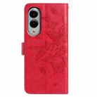 For Samsung Galaxy S25 Edge 5G Butterfly Flutter Pattern Embossed Leather Phone Case(Red) - 3