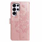 For Samsung Galax S25 Ultra 5G Butterfly Flutter Pattern Embossed Leather Phone Case(Rose Gold) - 3