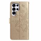 For Samsung Galax S25 Ultra 5G Butterfly Flutter Pattern Embossed Leather Phone Case(Gold) - 3