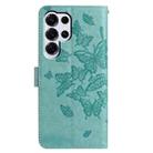 For Samsung Galax S25 Ultra 5G Butterfly Flutter Pattern Embossed Leather Phone Case(Green) - 3