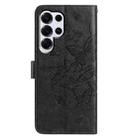For Samsung Galax S25 Ultra 5G Butterfly Flutter Pattern Embossed Leather Phone Case(Black) - 3