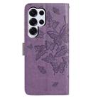 For Samsung Galax S25 Ultra 5G Butterfly Flutter Pattern Embossed Leather Phone Case(Purple) - 3