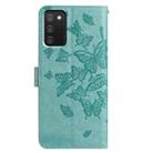 For Samsung Galaxy A02S Butterfly Flutter Pattern Embossed Leather Phone Case(Green) - 3