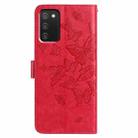 For Samsung Galaxy A02S Butterfly Flutter Pattern Embossed Leather Phone Case(Red) - 3