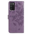 For Samsung Galaxy A02S Butterfly Flutter Pattern Embossed Leather Phone Case(Purple) - 3