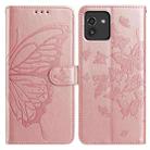 For Samsung Galaxy A03 Butterfly Flutter Pattern Embossed Leather Phone Case(Rose Gold) - 1
