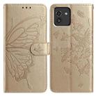 For Samsung Galaxy A03 Butterfly Flutter Pattern Embossed Leather Phone Case(Gold) - 1