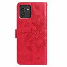 For Samsung Galaxy A03 Butterfly Flutter Pattern Embossed Leather Phone Case(Red) - 3