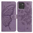 For Samsung Galaxy A03 Butterfly Flutter Pattern Embossed Leather Phone Case(Purple) - 1