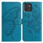 For Samsung Galaxy A03 Butterfly Flutter Pattern Embossed Leather Phone Case(Blue) - 1