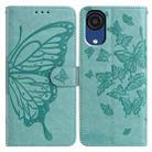 For Samsung Galaxy A03 Core Butterfly Flutter Pattern Embossed Leather Phone Case(Green) - 1