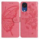 For Samsung Galaxy A03 Core Butterfly Flutter Pattern Embossed Leather Phone Case(Rose Red) - 1