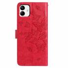 For Samsung Galaxy A04 Butterfly Flutter Pattern Embossed Leather Phone Case(Red) - 3