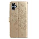 For Samsung Galaxy A05 Butterfly Flutter Pattern Embossed Leather Phone Case(Gold) - 3