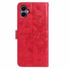 For Samsung Galaxy A05 Butterfly Flutter Pattern Embossed Leather Phone Case(Red) - 3