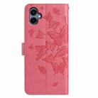 For Samsung Galaxy A05 Butterfly Flutter Pattern Embossed Leather Phone Case(Rose Red) - 3