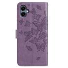 For Samsung Galaxy A05 Butterfly Flutter Pattern Embossed Leather Phone Case(Purple) - 3