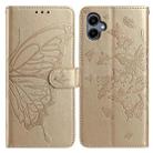 For Samsung Galaxy A06 Butterfly Flutter Pattern Embossed Leather Phone Case(Gold) - 1