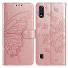 For Samsung Galaxy A10 / M10 Butterfly Flutter Pattern Embossed Leather Phone Case(Rose Gold) - 1
