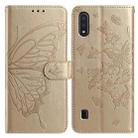 For Samsung Galaxy A10 / M10 Butterfly Flutter Pattern Embossed Leather Phone Case(Gold) - 1