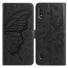 For Samsung Galaxy A10 / M10 Butterfly Flutter Pattern Embossed Leather Phone Case(Black) - 1