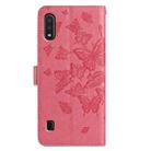 For Samsung Galaxy A10 / M10 Butterfly Flutter Pattern Embossed Leather Phone Case(Rose Red) - 3