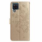 For Samsung Galaxy A12 5G Butterfly Flutter Pattern Embossed Leather Phone Case(Gold) - 3