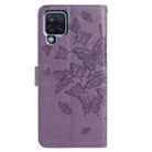 For Samsung Galaxy A12 5G Butterfly Flutter Pattern Embossed Leather Phone Case(Purple) - 3