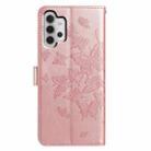 For Samsung Galaxy A13 4G Butterfly Flutter Pattern Embossed Leather Phone Case(Rose Gold) - 3